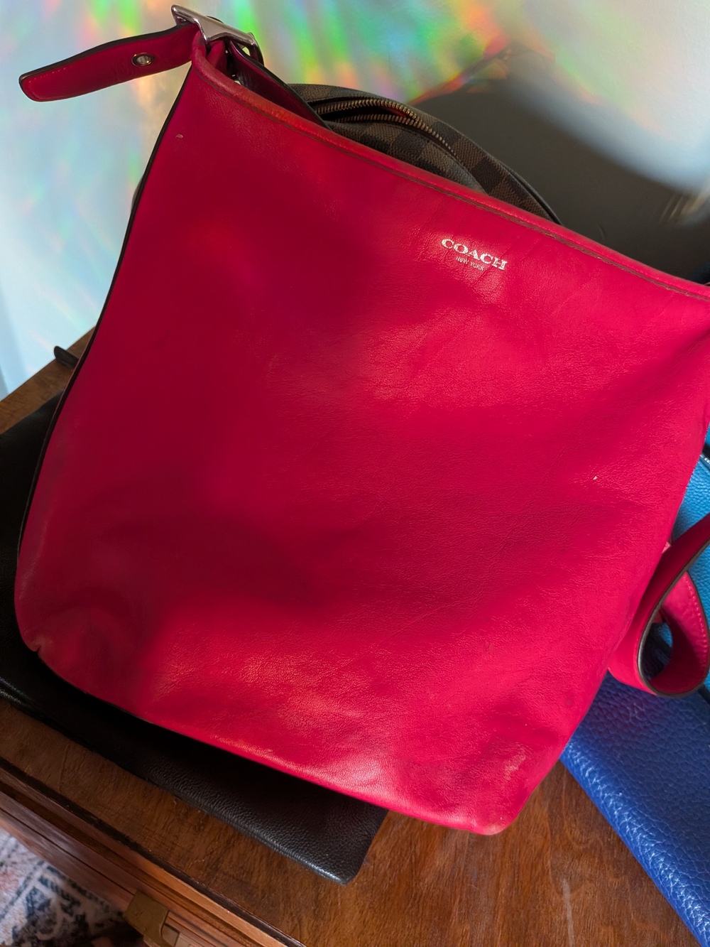 Coach Hot Pink Leather Shoulder Bag